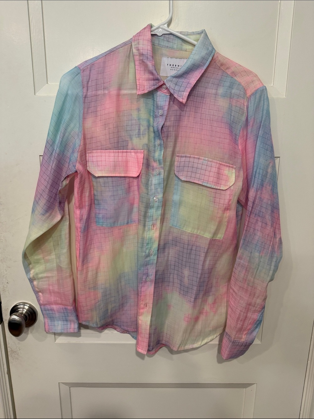 Girls' Pastel Tie-Dye Button-Down Shirt - Multicolor